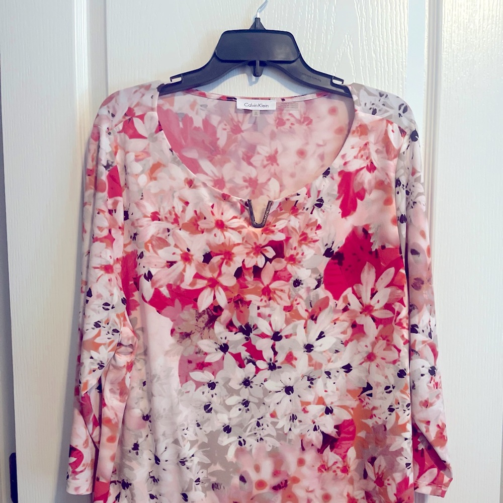 Calvin Klein Pink/Black Floral top